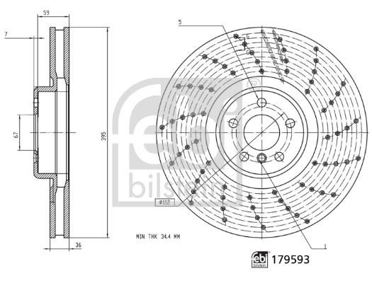 febi 179593 Brake disc 179593