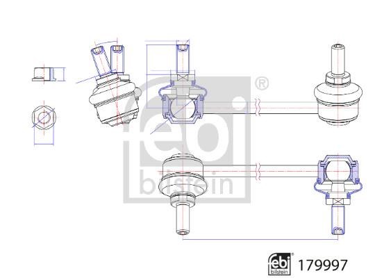 Rear anti roll bar link febi 179997
