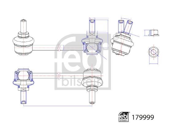 Link&#x2F;Coupling Rod, stabiliser febi 179999