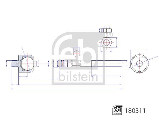 Track rod Porsche 911: 180311 febi Inner Tie Rod