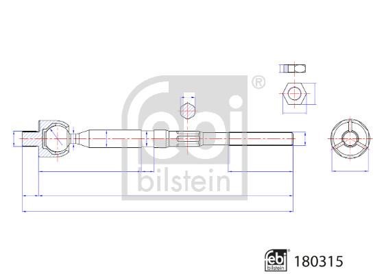 Inner track rod end Mazda CX-3: 180315 febi Inner Tie Rod