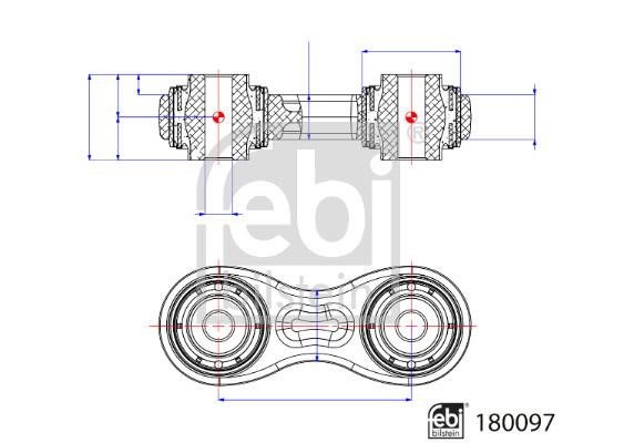 Link&#x2F;Coupling Rod, stabiliser febi 180097