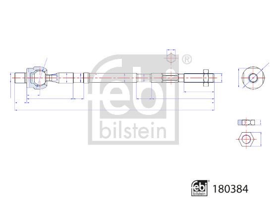 Track rod Suzuki Ignis: 180384 febi Inner Tie Rod