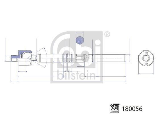 febi 180056 Inner Tie Rod 180056 180056 febi Inner Tie Rod