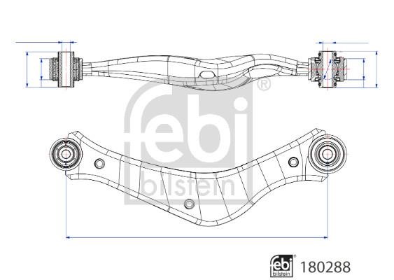 febi 180288 Control/Trailing Arm, wheel suspension 180288 180288 febi Control/Trailing Arm, wheel suspension