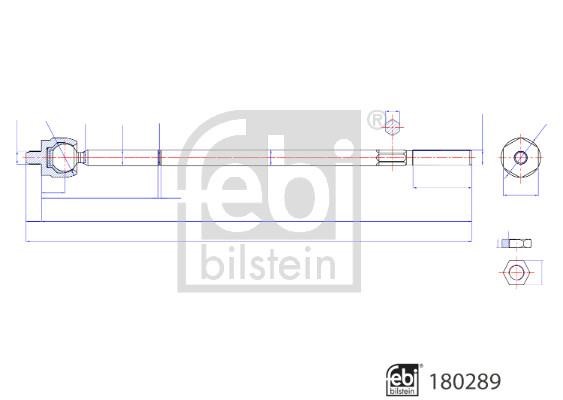 Inner tie rod end Smart Forfour: 180289 febi Inner Tie Rod