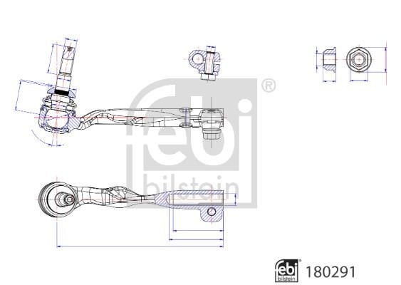 Outer tie rod end BMW 6 series: 180291 febi Tie rod end