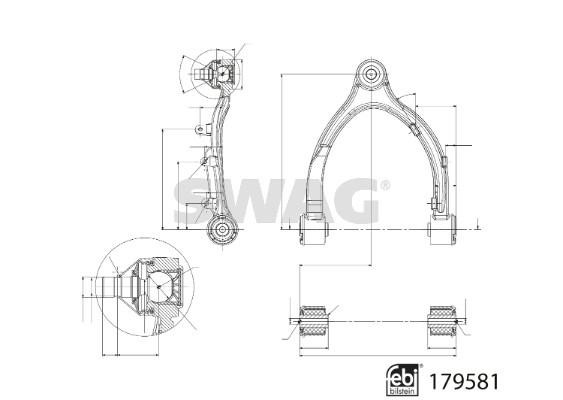 SWAG 33 10 4965 Control/Trailing Arm, wheel suspension 33104965 33104965 SWAG Control/Trailing Arm, wheel suspension
