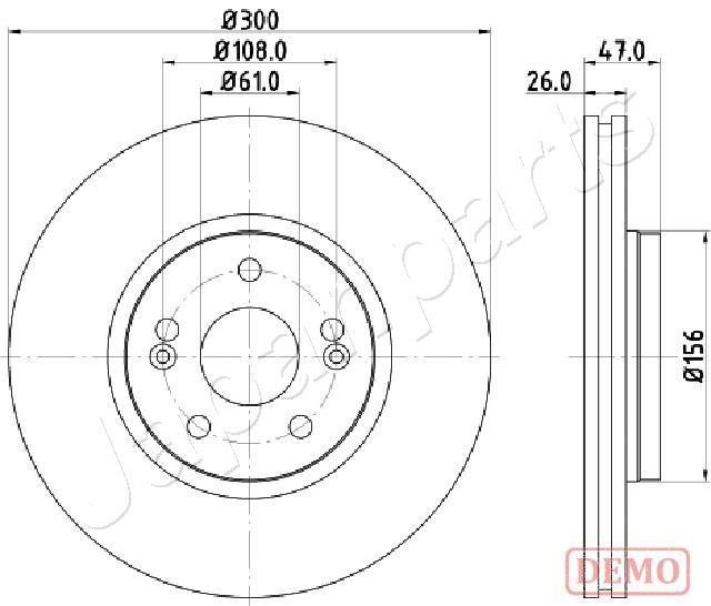 Japanparts DI-0712C Front brake disc ventilated DI0712C