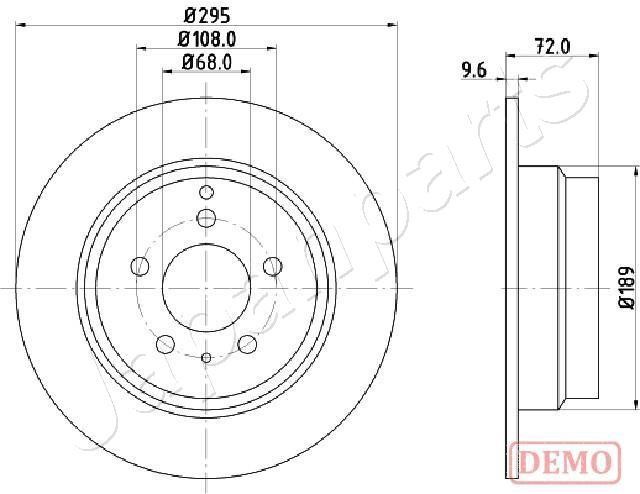 Japanparts DP-0319C Rear brake disc, non-ventilated DP0319C