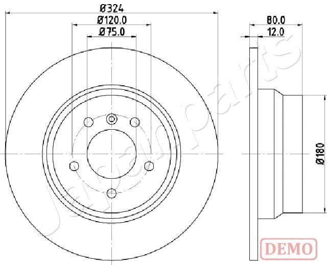 Japanparts DP-0138C Rear ventilated brake disc DP0138C
