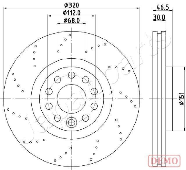 Japanparts DI-0913C Front brake disc ventilated DI0913C