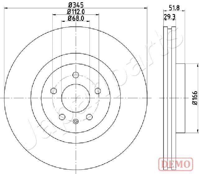 Japanparts DI-0918C Front brake disc ventilated DI0918C