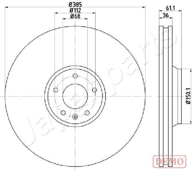 Japanparts DI-0928C Front brake disc ventilated DI0928C