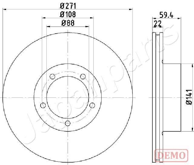 Japanparts DP-0401C Rear brake disc, non-ventilated DP0401C