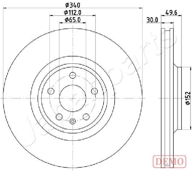 Japanparts DI-0932C Front brake disc ventilated DI0932C