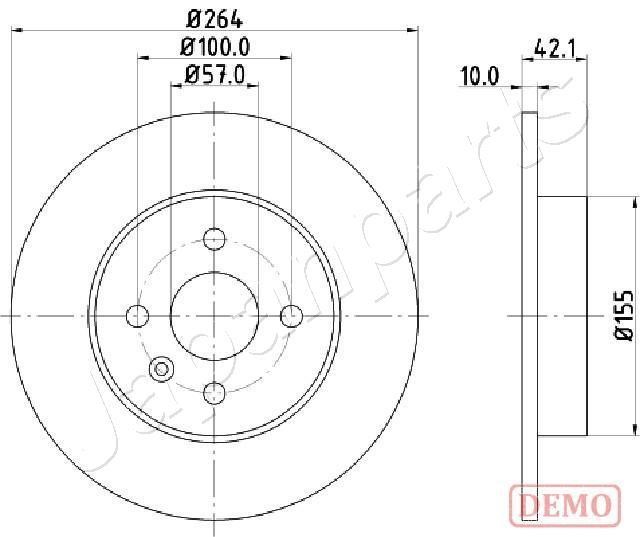 Japanparts DP-0407C Rear brake disc, non-ventilated DP0407C