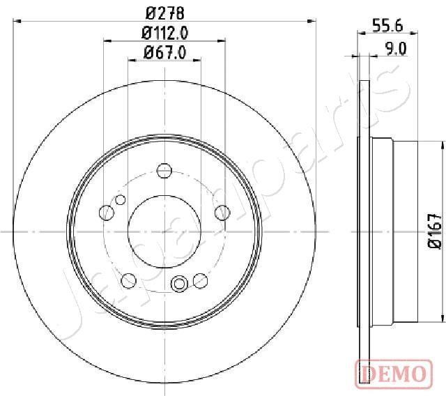 Japanparts DP-0505C Rear brake disc, non-ventilated DP0505C