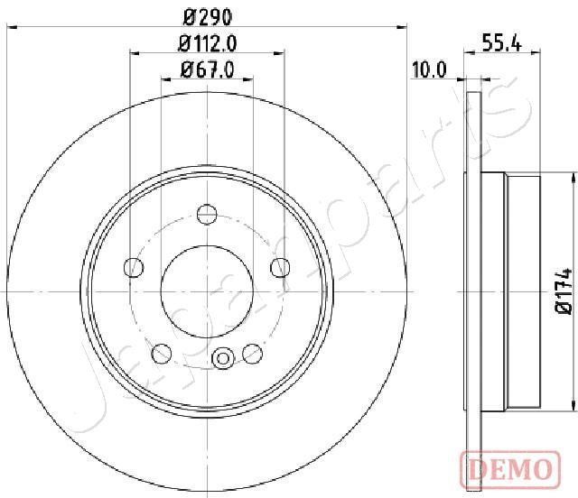 Japanparts DP-0507C Rear brake disc, non-ventilated DP0507C