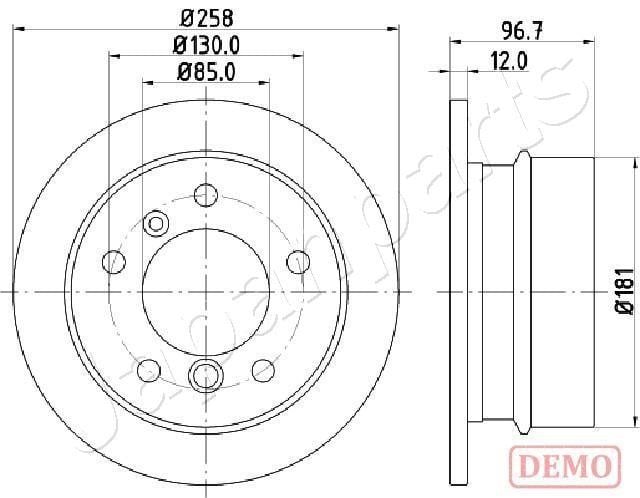 Japanparts DP-0518C Rear brake disc, non-ventilated DP0518C
