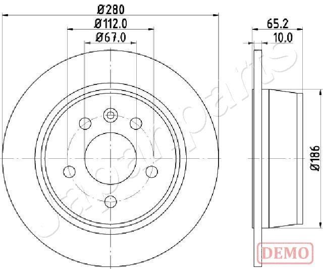 Japanparts DP-0530C Rear brake disc, non-ventilated DP0530C