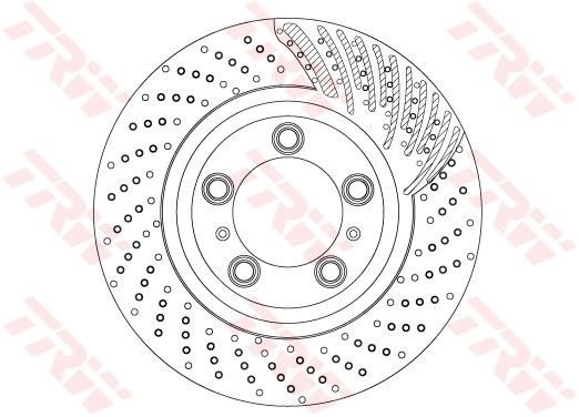 Brake disc Porsche Boxster Spyder: DF6721S TRW Brake disk