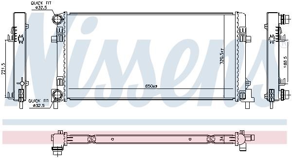 Car radiator Skoda: 606809 Nissens Engine cooling radiator