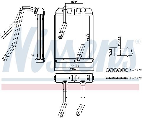 Heater Core Volkswagen Multivan: 707227 Nissens Heat exchanger, interior heating
