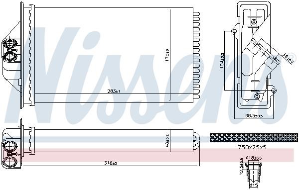 Heater Core Chrysler: 707293 Nissens Heat exchanger, interior heating