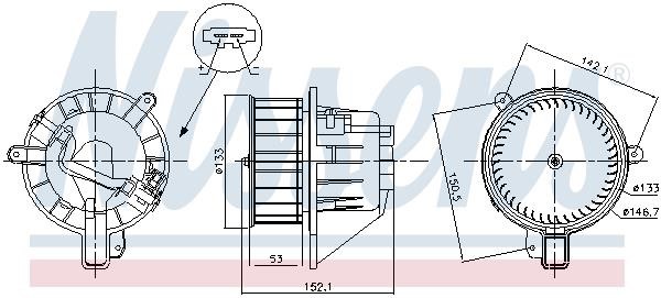 Nissens 87546 Fan assy - heater motor 87546 87546 Nissens Fan assy - heater motor
