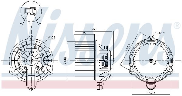 87568 Nissens Fan assy - heater motor