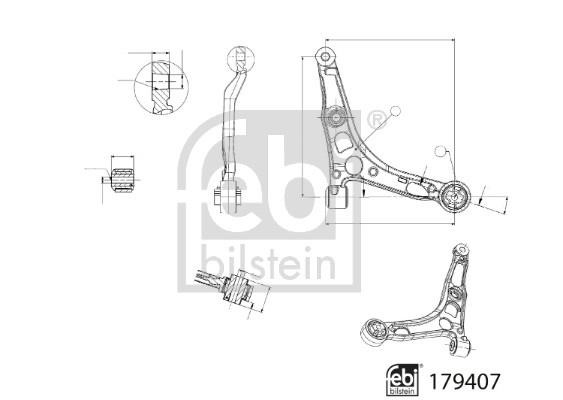 Control Arm&#x2F;Trailing Arm, wheel suspension febi 179407