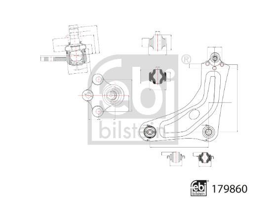 febi 179860 Control/Trailing Arm, wheel suspension 179860 179860 febi Control/Trailing Arm, wheel suspension