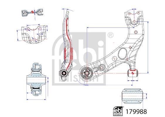 febi 179988 Control/Trailing Arm, wheel suspension 179988 179988 febi Control/Trailing Arm, wheel suspension