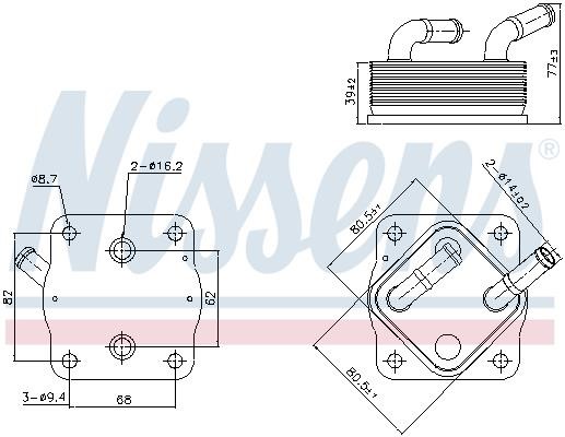 Oil Cooler Lexus RX: 91378 Nissens Oil cooler