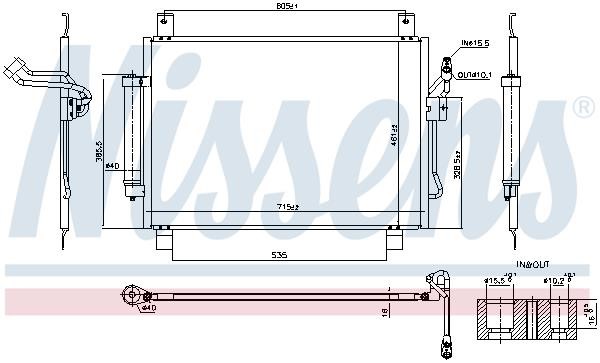 Air conditioner condenser Infiniti: 940836 Nissens AC Condenser