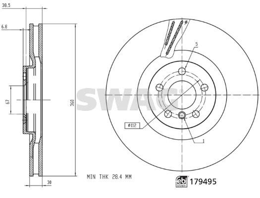 SWAG 33 10 4931 Brake disc 33104931