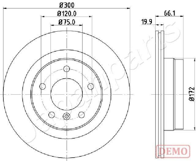 Japanparts DP-0101C Rear ventilated brake disc DP0101C