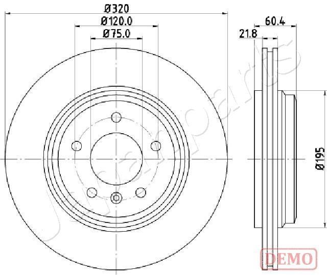 Japanparts DP-0113C Rear ventilated brake disc DP0113C