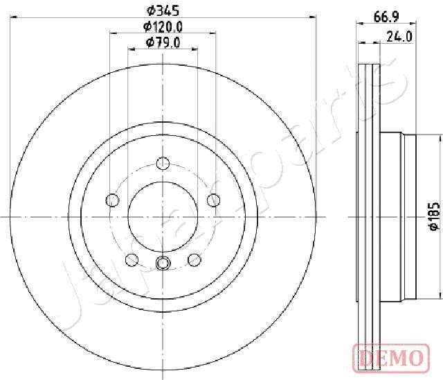 Japanparts DP-0126C Rear ventilated brake disc DP0126C