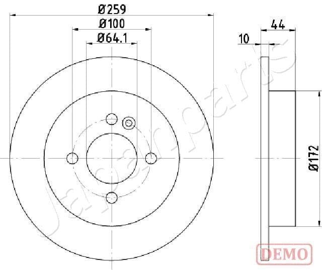 Japanparts DP-0134C Rear brake disc, non-ventilated DP0134C