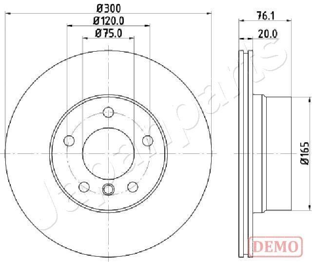 Japanparts DP-0136C Rear brake disc, non-ventilated DP0136C