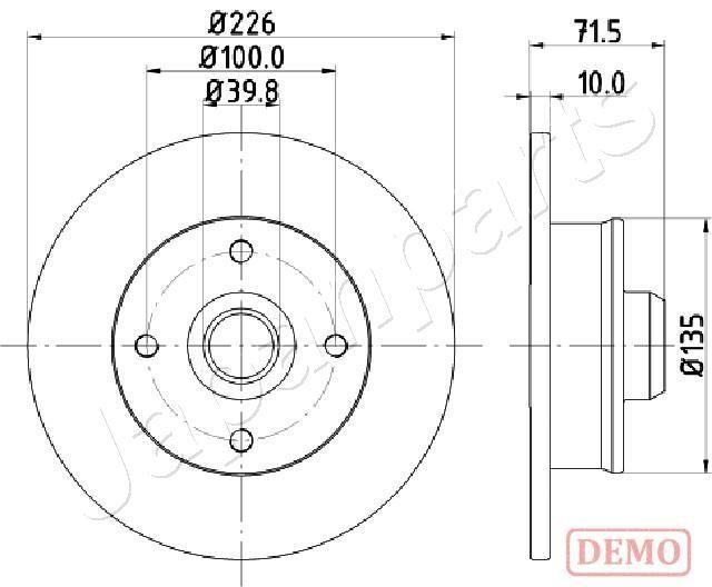 Japanparts DP-0922C Rear brake disc, non-ventilated DP0922C