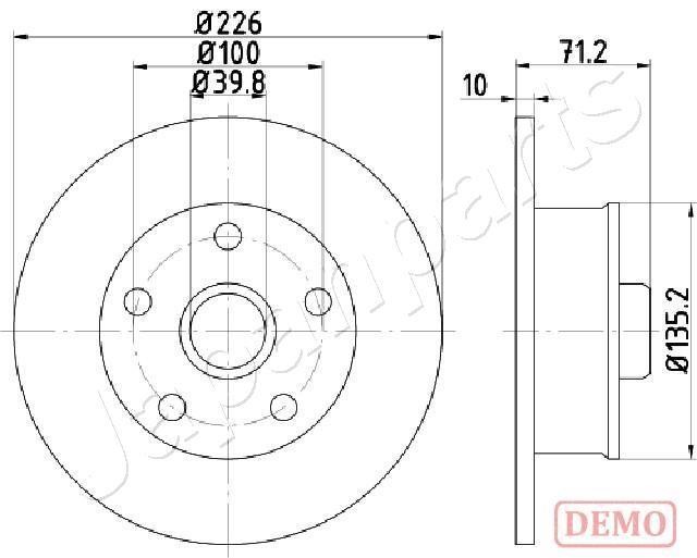 Japanparts DP-0923C Rear brake disc, non-ventilated DP0923C