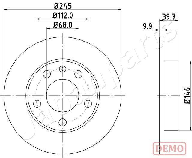 Japanparts DP-0929C Rear brake disc, non-ventilated DP0929C