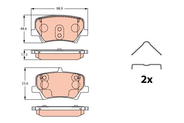 Disc brake pad set Volvo Xc40: GDB2277 TRW TRW COTEC brake pad set