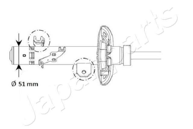 Shock absorbers Peugeot 2008: MM01130 Japanparts Front suspension shock absorber