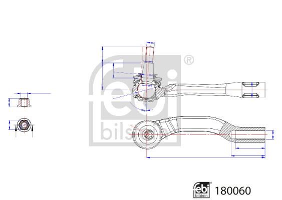 Track rod end ball joint Citroen Jumpy: 180060 febi Tie rod end