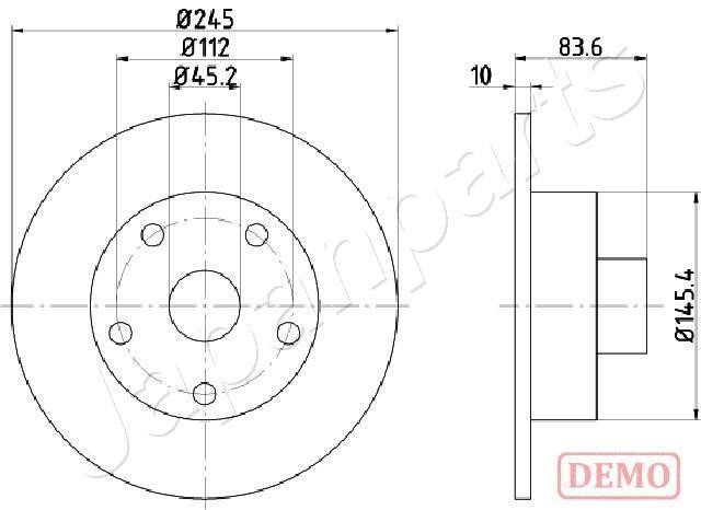 Japanparts DP-0906C Brake disc DP0906C