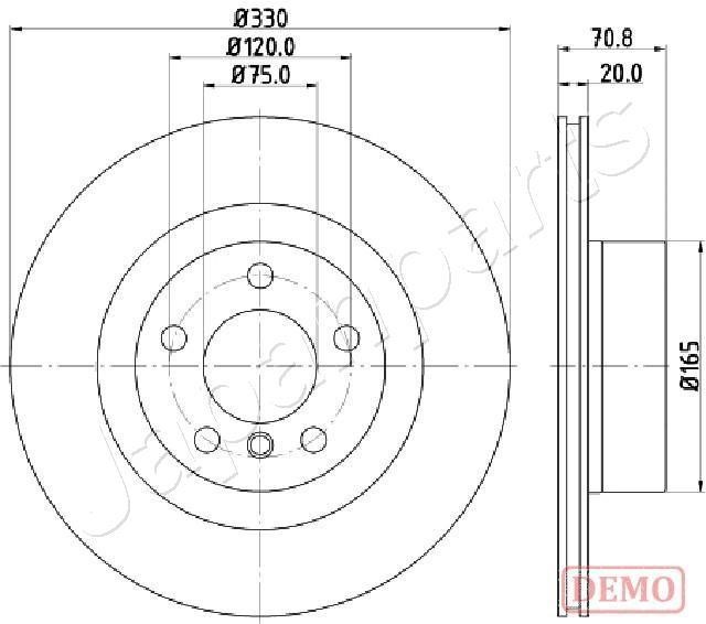 Japanparts DP-012C Rear brake disc, non-ventilated DP012C